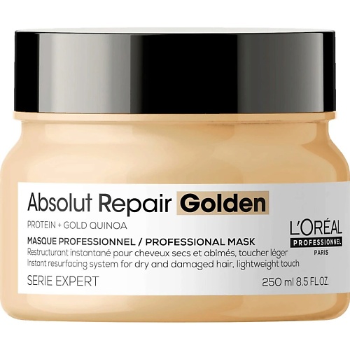 Маска для волос L'OREAL PROFESSIONNEL Маска с золотой текстурой для восстановления поврежденных волос Absolut Repair фото