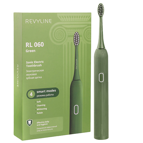 REVYLINE Электрическая звуковая зубная щётка RL 060 зубная щетка oral b 3d white whitening с древесным углем для отбеливания и эффективной чистки средней жесткости 1 шт