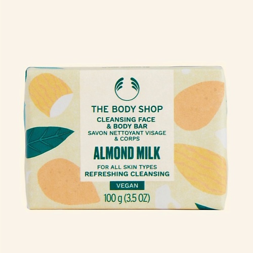 THE BODY SHOP Деликатное мыло Almond Milk для сухой кожи лица и тела с миндальным молочком 100