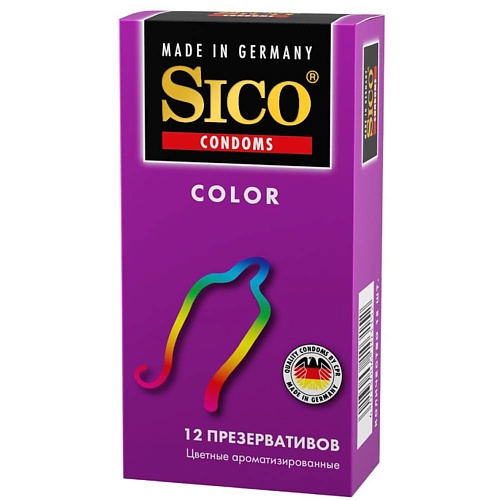 SICO Презервативы цветные тонкие 12 luxe condoms презервативы luxe эксклюзив кричащий банан 1