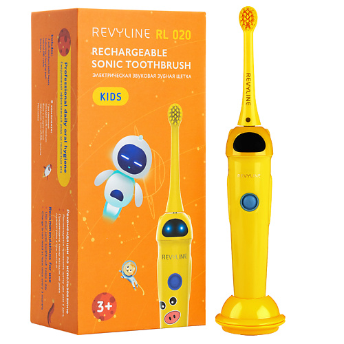 REVYLINE Электрическая звуковая зубная щётка RL 020 Kids hapica электрическая звуковая зубная щетка ultra fine dbf 1w