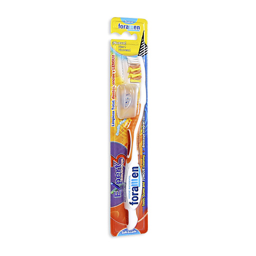 FORAMEN Зубная щетка «EXPERT 3» средней жесткости с поверхностью для чистки языка marvis зубная щетка c нейлоновой щетиной средней жесткости toothbrush medium