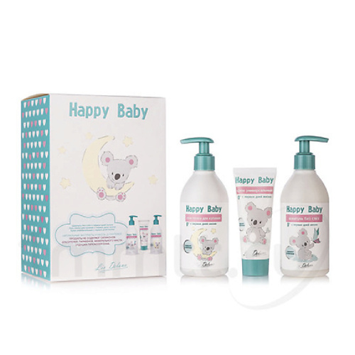 цена Набор средств для ванной и душа LIV DELANO Подарочный набор с первых дней жизни шампунь, гель и крем Happy Baby