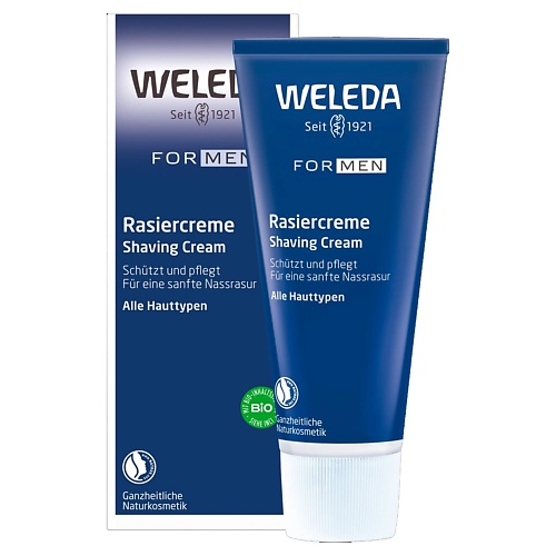 WELEDA Успокаивающий крем для бритья для всех типов кожи 75.0 l oréal paris гель для умывания гиалурон эксперт [гиалуро] восполняющий увлажняющий для всех типов кожи включая чувствительную