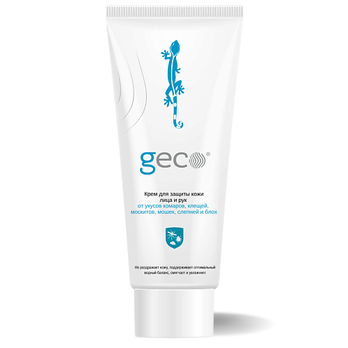 GECO Крем для защиты кожи лица и рук от укусов комаров, клещей, москитов 100 крем солнцезащитный geco для лица и тела spf 30 1000 мл