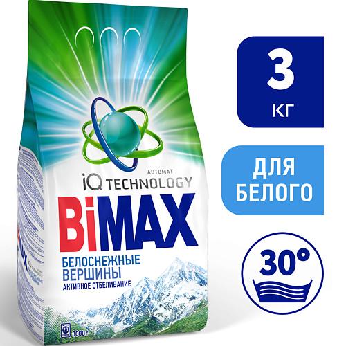 BIMAX Стиральный порошок Белоснежные вершины Automat 3000 bimax стиральный порошок белоснежные вершины для белого белья 400