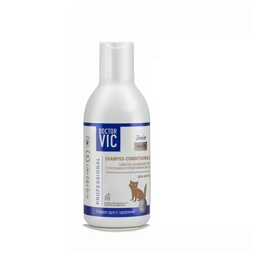 Шампунь для животных DOCTOR VIC Шампунь-кондиционер с кератином и провитамином B5 для котят цена и фото