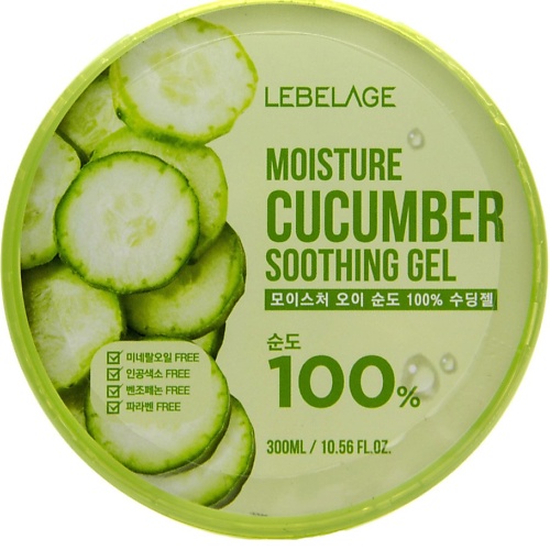 фото Lebelage moisture cucumber 100% soothing gel гель для кожи с эстрактом огруца увлажнение 300