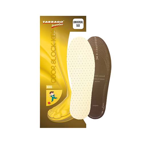 TARRAGO Детские стельки для обуви, латексные с активированным углем, Kids Odor Block tarrago ароматизированная стелька для обуви aromat