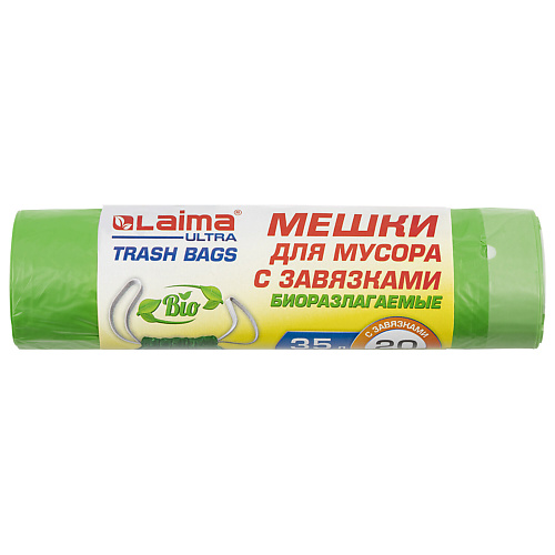 LAIMA Мешки для мусора биоразлагаемые с завязками ULTRA 35 laima мешки для мусора стандарт 30