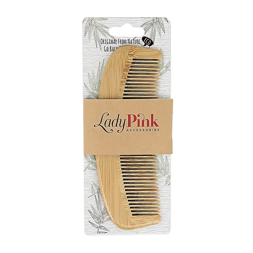 LADY PINK Гребень для волос BASIC деревянный (из бамбука) топпер деревянный с днём рождения мама