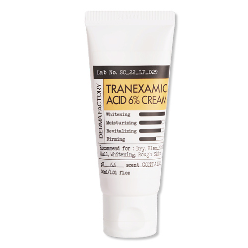 DERMA FACTORY Крем с 6% транексамовой кислотой Tranexamic acid 6% cream 30 отбеливающий крем для лица с транексамовой кислотой tranexamic acid 6% cream 30мл