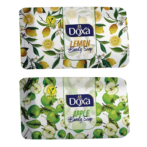 DOXA Мыло твердое BEAUTY SOAP Лимон, Яблоко 400 doxa мыло туалетное beauty soap лимон мед 480
