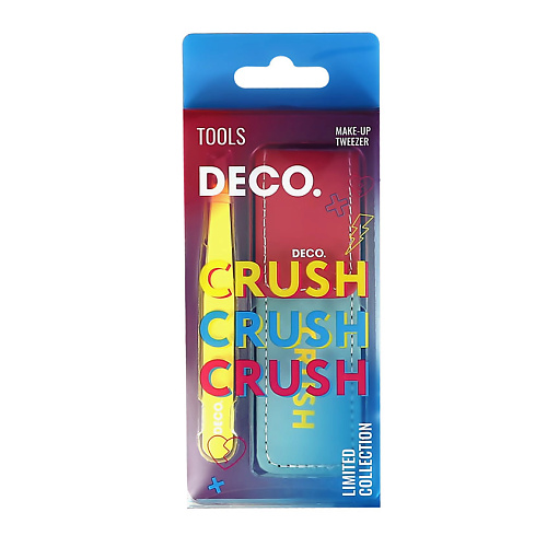 DECO. Пинцет для бровей CRUSH CRUSH CRUSH в чехле lazeti пинцет для бровей lazeti 857 скошенная кромка 95 мм