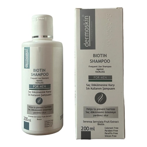 DERMOSKIN Шампунь мужской Dermoskin Biotin Shampoo For Men 200 reuzel мужской шампунь для частого применения daily shampoo 350 мл