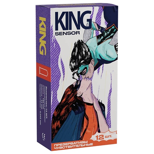 KING Презервативы тонкие со мазкой SENSOR 12 king презервативы с утолщенной стенкой ebony 12