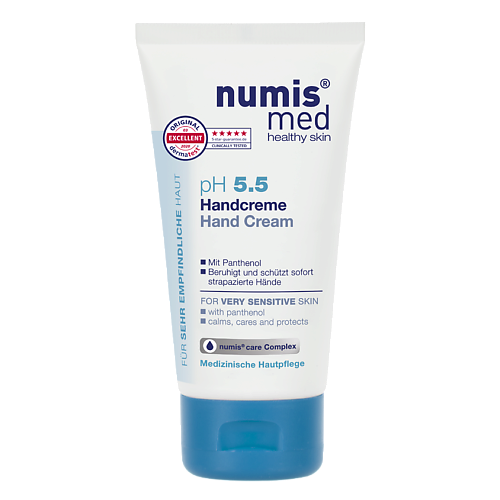 NUMIS MED Крем Увлажняющий для рук, pH 5,5 для чувствительной кожи с пантенолом 75 vilenta крем для ног foot с пантенолом и витаминами 75