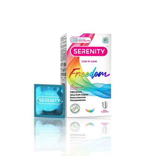 SERENITY Презервативы FREEDOM Ultra Soft Classic 10 domino condoms презервативы domino classic easy entry 6