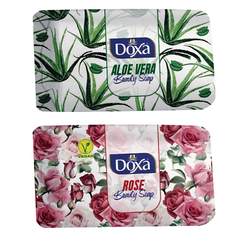 DOXA Мыло твердое BEAUTY SOAP Алоэ, Роза 400 doxa мыло туалетное beauty soap мед огурец 480