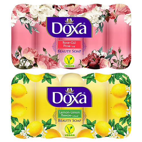 DOXA Мыло твердое BEAUTY SOAP Роза, Лимон 600 doxa мыло туалетное beauty soap мед огурец 480