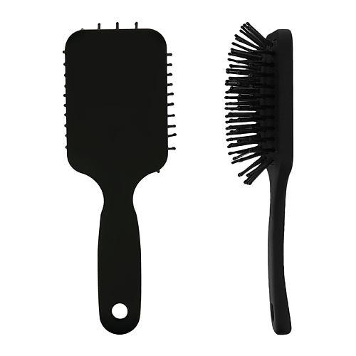 LADY PINK Расческа для волос BASIC компактная квадратная черная расческа для стрижки и укладки карбоновая черная 21см