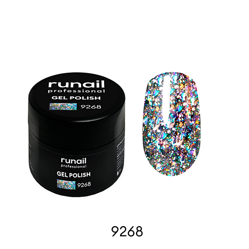 RUNAIL PROFESSIONAL Гель-лак с блестками runail варежки косметические махровые белые 2 шт