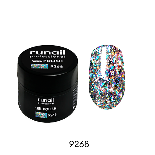 RUNAIL PROFESSIONAL Гель-лак с блестками runail professional валенки косметические махровые 1