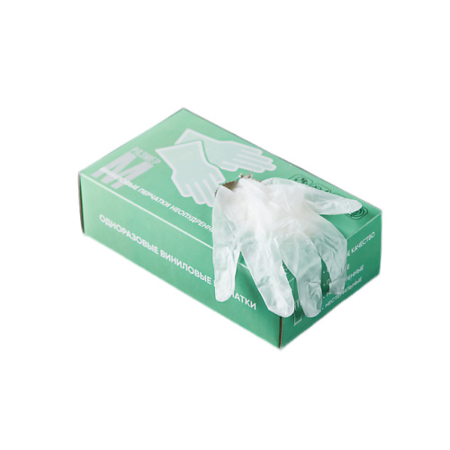 SVEZO Перчатки виниловые одноразовые прозрачные 100 полиэтиленовые прозрачные удлинённые перчатки размера l 10 мкм