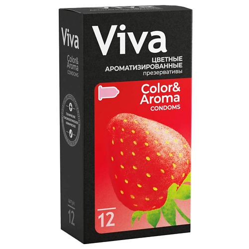 VIVA Презервативы Цветные ароматизированные 12 viva презервативы точечные 12