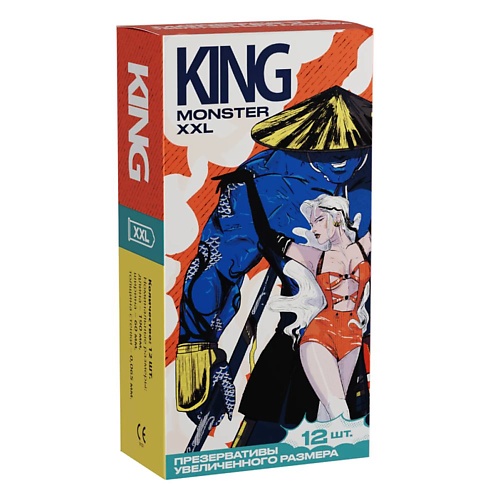 KING Презервативы увеличенного размера MONSTER XXL 12 king презервативы точечные sexy beads 12
