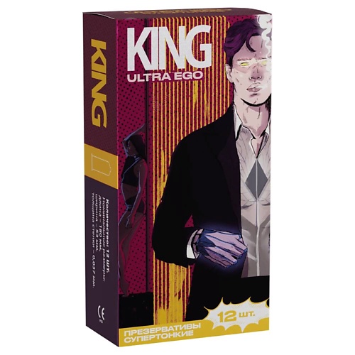 KING Презервативы ультратонкие ULTRA EGO 12 king презервативы с утолщенной стенкой ebony 12