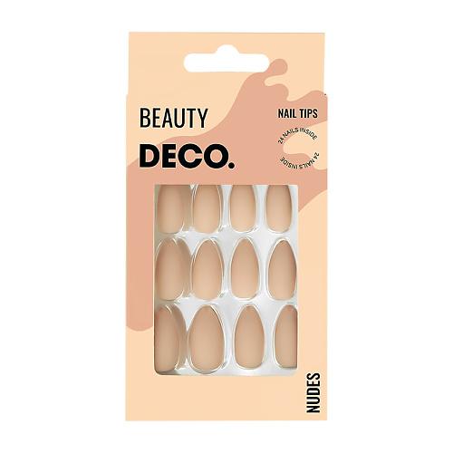 DECO. Набор накладных ногтей NUDES cream almond beauty fox набор фигурных страз для декора ногтей и апельсиновая палочка ты на стиле