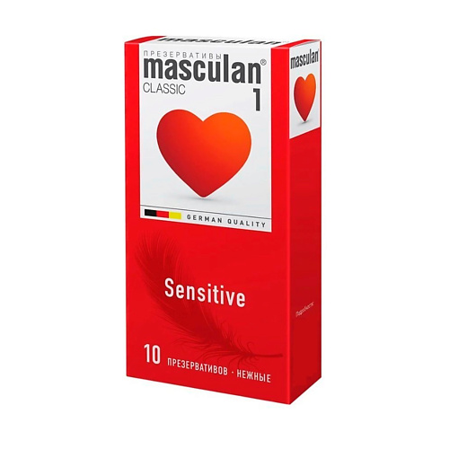 MASCULAN Презервативы 1 classic №10 Нежные Sensitive plus 10 vizit презервативы c пупырышками со смазкой 12