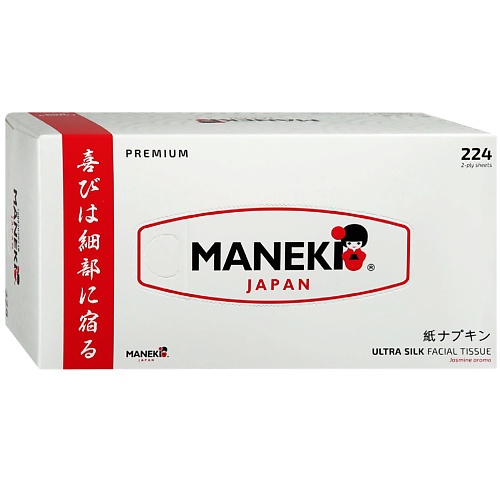 MANEKI Салфетки бумажные White с ароматом жасмина 2 слоя 224 maneki салфетки бумажные dream с ароматом магнолии 2 слоя 250