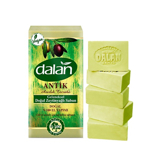 DALAN Мыло натуральное Зеленое Antique, кусковое, масло Оливы и Сосны 900 cosmolive мыло натуральное гранатовое pomegranate natural soap 125