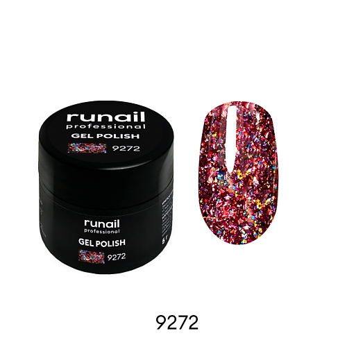 RUNAIL PROFESSIONAL Гель-лак с блестками runail professional лосьон для рук и тела увлажняющий тропические фрукты 200