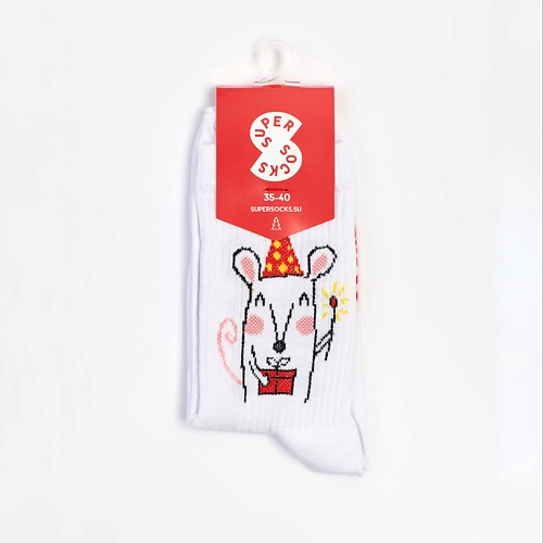 SUPER SOCKS Носки Мышка в Шляпе носки hello socks грустные зверюшки 36 39 текстиль