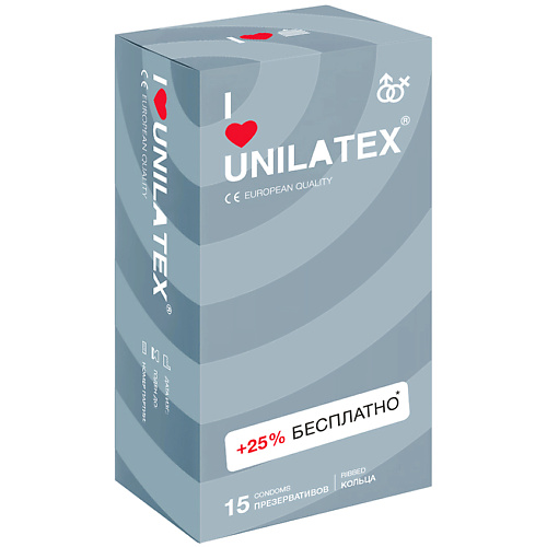 UNILATEX Презервативы Ribbed 15.0 vizit презервативы ребристые со смазкой 12