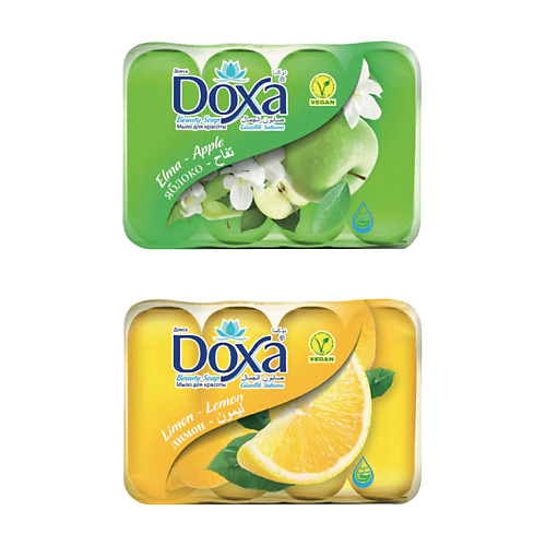 DOXA Мыло туалетное BEAUTY SOAP Лимон, Яблоко 480 doxa мыло туалетное beauty soap орхидея океан 600