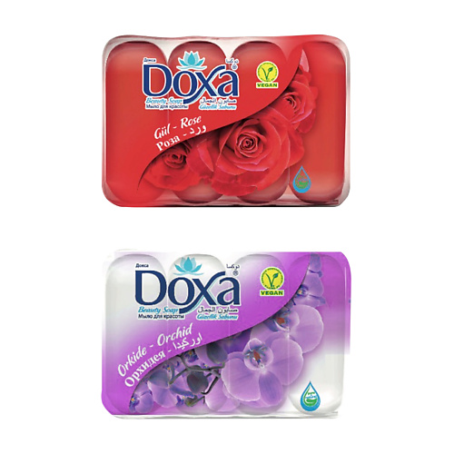 DOXA Мыло туалетное BEAUTY SOAP Орхидея, Роза 480 doxa мыло туалетное beauty soap мед огурец 480