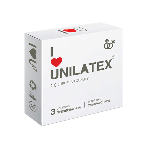UNILATEX Презервативы UltraThin 3.0 unilatex презервативы ribbed 3 0