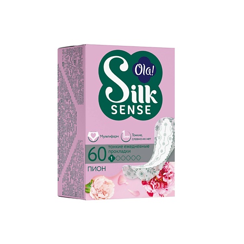 OLA! Silk Sense Light Ежедневные женские ультратонкие прокладки мультиформ, аромат Белый пион 60 e rasy прокладки bamboo silk normal 10 0
