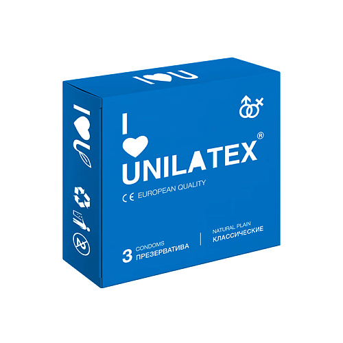 UNILATEX Презервативы Natural Plain 3.0 r and j презервативы 3 в 1 контурные анатомические ребристые с пупырышками 3