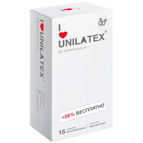 UNILATEX Презервативы UltraThin 15.0 vizit презервативы ребристые со смазкой 12