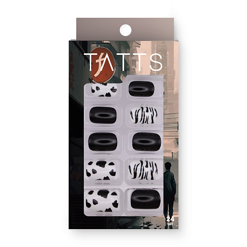 TATTS Накладные ногти (24 типсы + клеевые стикеры + набор для маникюра) набор инструментов для маникюра и педикюра dykemann nagelset fl 8 grayorange