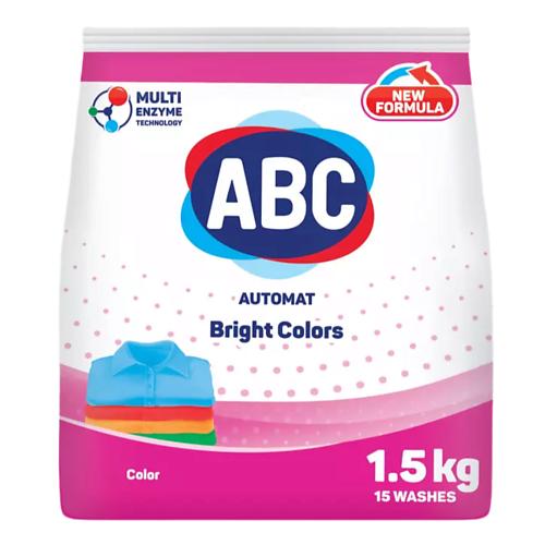ABC Стиральный порошок для цветного белья 1500 abc стиральный порошок свежесть лаванды 3000