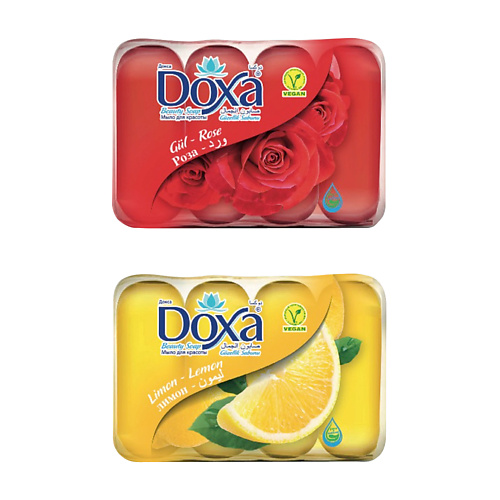 DOXA Мыло туалетное BEAUTY SOAP Лимон, Роза 480 doxa мыло твердое beauty soap яблоко лимон 600