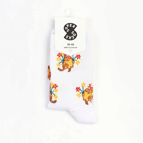 SUPER SOCKS Носки Котик с цветами super socks носки супер дура