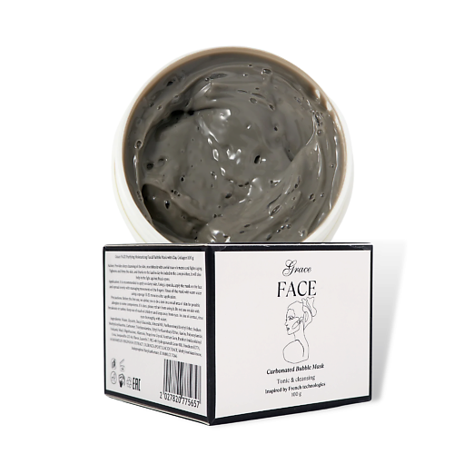 GRACE FACE Пузырьковая маска глиняная для лица, очищающая от черных точек Bubble Mask 100.0 grace day очищающая маска пленка с углем 180
