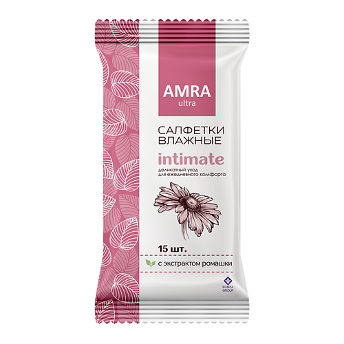 AMRA Салфетки влажные для интимной гигиены женские 15 шаблон для интимной депиляции 5